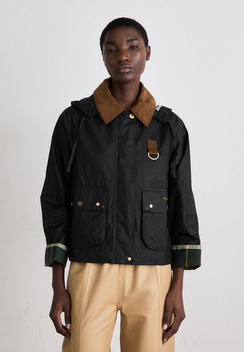 Barbour ERMA WAX JACKET - Jas - black/ancient tartan