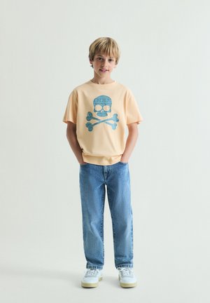 Scalpers, IKAT SKULL TEE  - T-shirt imprimé - peach