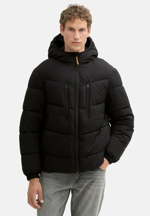 TOM TAILOR DENIM PUFFER MIT KAPUZE - Winter jacket - black
