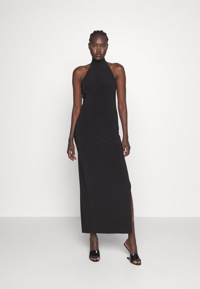Norma Kamali HALTER TURTLE SIDE SLIT GOWN - Φόρεμα από ζέρσεϊ - black