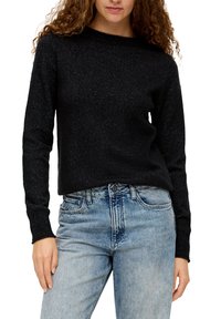 QS Strickpullover - mottled black