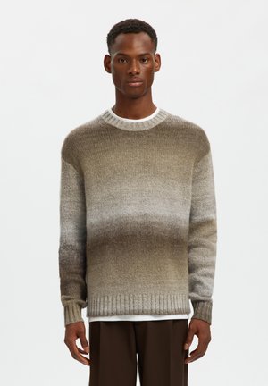 Selected, SLHGAARD RELAXED CREW NECK - Pulóver - taupe