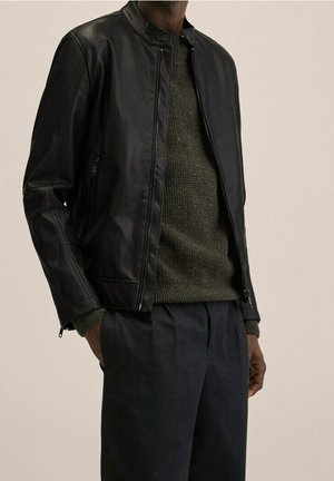 Imitatieleren jas - black