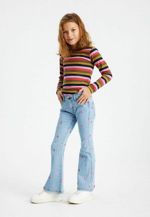 The New EMBROIDERY - Alt laienevad teksad - light blue denim