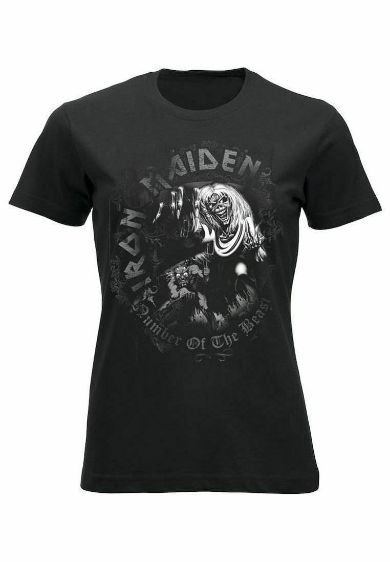 rockshirts IRON MAIDEN NUMBER OF THE BEAST WATERMARK - Triko s potiskem - black