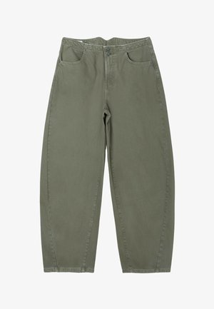 Stradivarius, ADJUSTABLE BARREL TROUSERS - Jeans Relaxed Fit - khaki