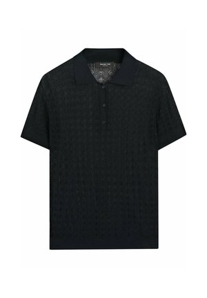 Massimo Dutti, OPEN-KNIT POLO SWEATER - Polo - dark blue