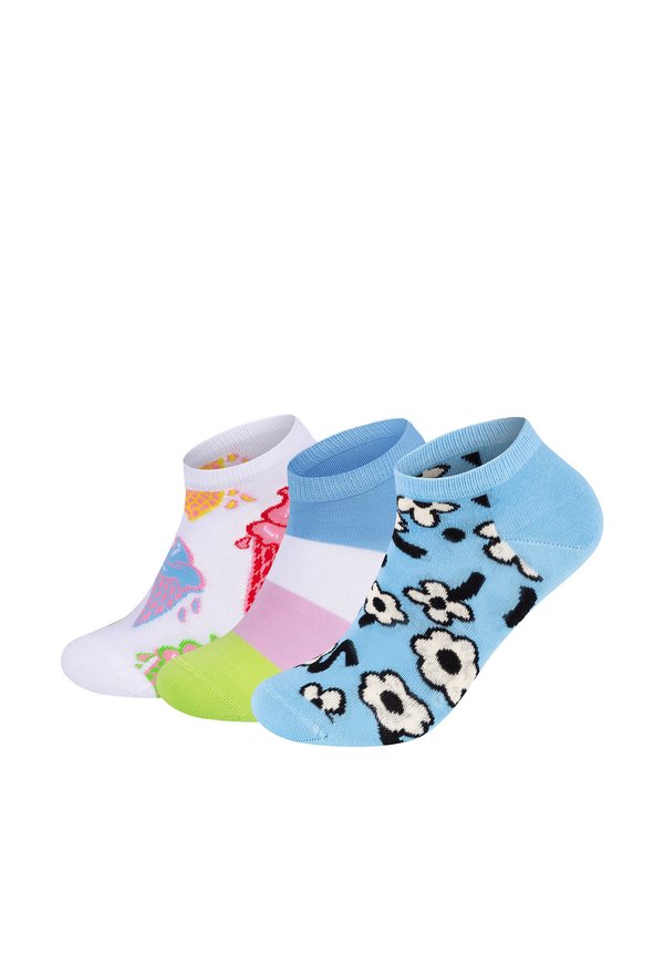 3-PACK LOW DANCING FLOWER-ICE CREAM-STRIPE - Socken