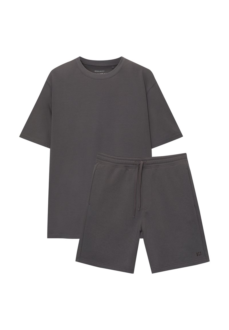 Redbridge Basic joggingpak voor heren, tracksuit, set T-shirt en broek, zwart, L