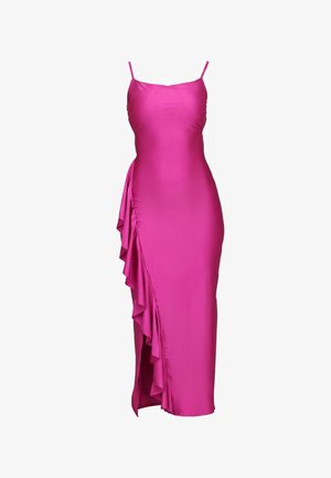 WAL G PETITE, WEDDING GRACE RUFFLE MAXI - Jerseyjurk - fuchsia