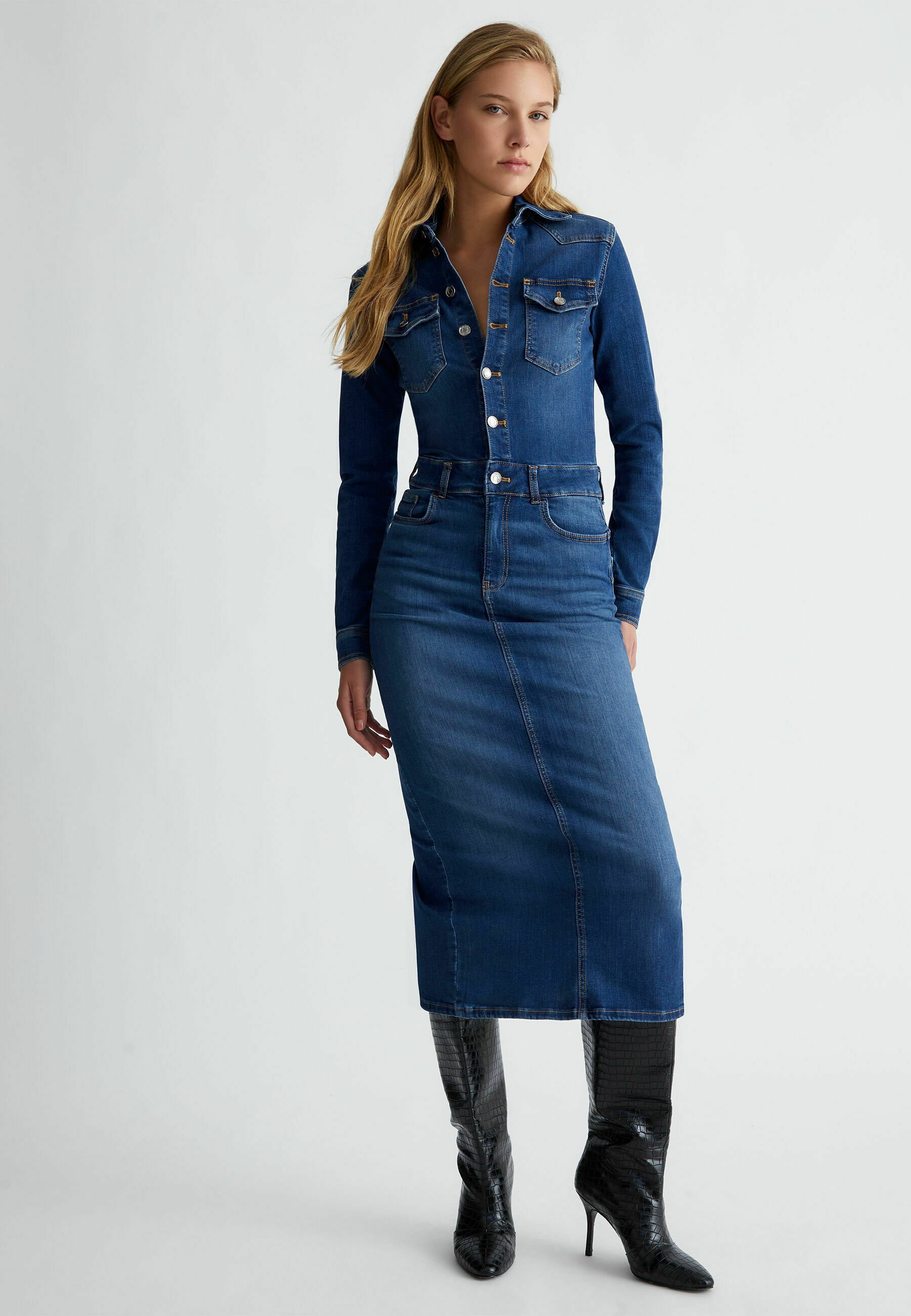 liu jo denim bustier dress Top Bustier In Denim