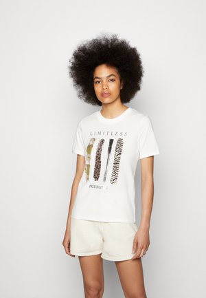 ONLARISA WILD BOX - Print T-shirt - cloud dancer