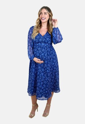 MATERNITY FIT - FLORAL CRINKLE MIDI  - Freizeitkleid - navy blue