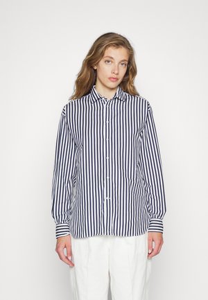 LONG SLEEVE BUTTON FRONT - Skjortebluser - navy/white