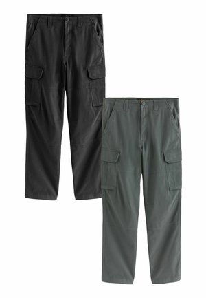 Next 2 PACK STRAIGHT FIT - Cargohose - black charcoal grey