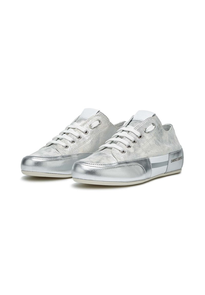 Candice Cooper Rock Patch S-Sneakers In Pelle Donna, Colore Argento, Taglia 45, Suola In Gomma E Plantare Estraibile