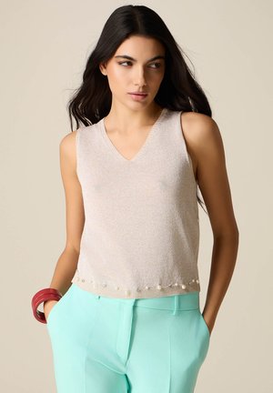 CON RICAMO GIOIELLO - Top - oro