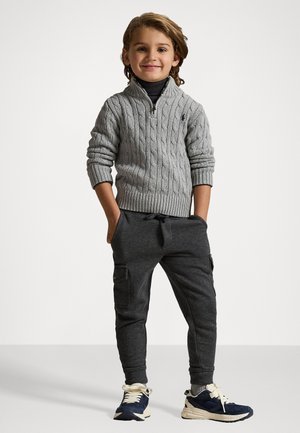 CABLE KNIT COTTON QUARTER-ZIP JUMPER - Pulover - andover heather