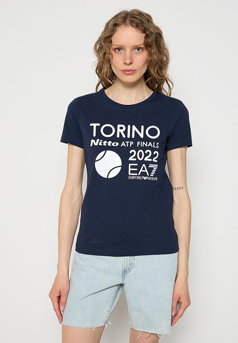 EA7 Emporio Armani T-shirt print blauw