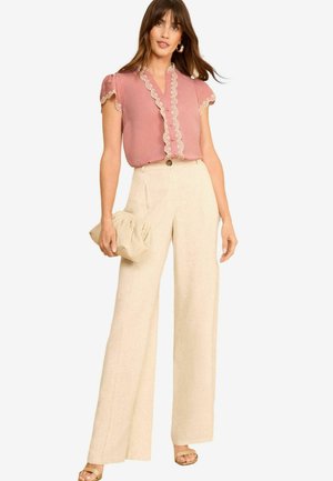 V NECK SLEEVE  REGULAR FIT - Blúz - rose pink