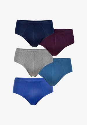 Baumwollunterwäsche in fünf Farben: Marineblau, Burgunderrot, Grau, Türkis und Blau. Besitzt einen klassischen Schnitt mit elastischen Taillenbündchen und verstärkten Nähten.