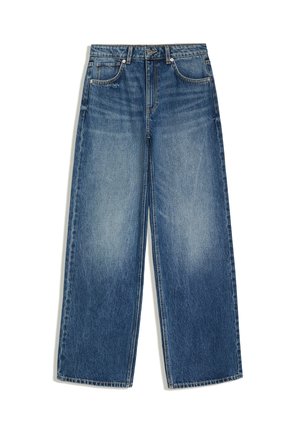 Bershka, STRAIGHT WIDE HIGH WAIST- JEANS - Jean baggy - dark blue