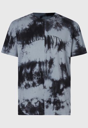 AllSaints DROPOUT TIE DYE SS CREW - T-Shirt print - washed black/blue