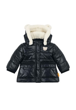 CELEBRATION, SOFTBUND, ABNEHMBARE KAPUZE, GEFÜTTERT, WATTIERT - Leather jacket - steiff navy