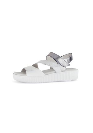 Sandalen met sleehak - silber