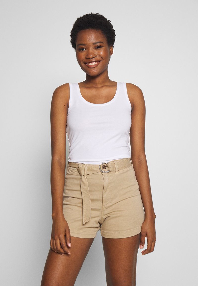 Damen T-Shirts | Anna Field BASIC TANK 3er Pack Top white/camel/martini olive/weiß - QX29563 Damen T-Shirts | Anna Field BASIC TANK 3er Pack Top white/camel/martini olive/weiß - QX29563