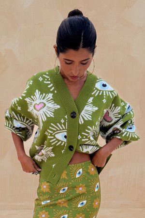 EYE CARDIGAN - Cardigan - green