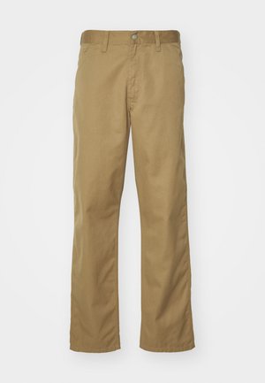 Khaki chino's met een recht gesneden ontwerp, gemaakt van soepel katoenstof. Voorzien van een knoopsluiting aan de voorkant en zijzakken.
