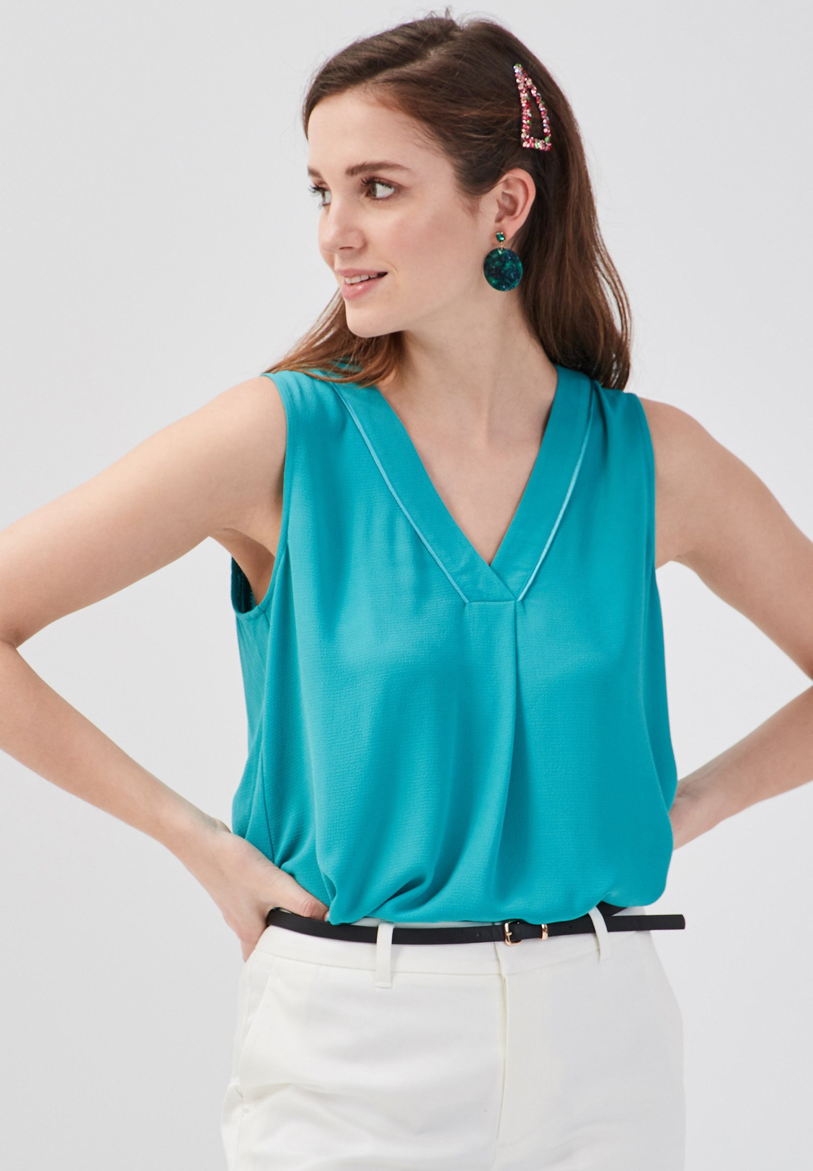 Débardeur Cache Cache Bleu Turquoise - Taille T3 - Occasion Très Bon État - Coton à Bretelles