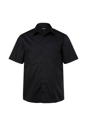 Men Plus, HALBARM VARIO-KRAGEN COMFORT FIT - Vapaa-ajan kauluspaita - black