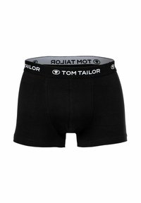 Boxer briefs neri in cotone con un morbido elastico in vita che presenta il marchio "TOM TAILOR" in bianco. Progettati per una vestibilità aderente.
