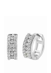 DIAMANT L'ÉTERNEL HOOP WITH CHANNEL CZ STONES - Kõrvarõngad - white gold coloured
