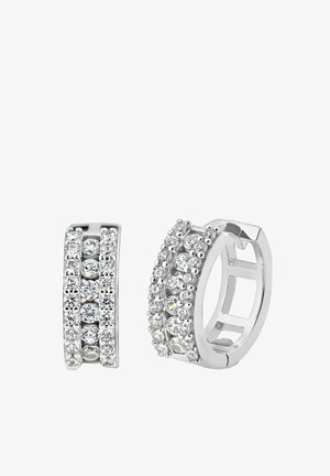 DIAMANT L'ÉTERNEL HOOP WITH CHANNEL CZ STONES - Korvakorut - white gold coloured