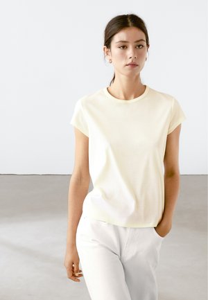 Massimo Dutti SHORT SLEEVE WITH ROUND NECK - T-shirt basic - yellow