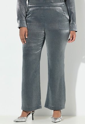 METALLIC-SCHIMMER WEITES  KOMFORTBUND - Pantaloni - silver