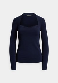 STRETCH JERSEY SQUARE-NECK TOP - Ilgarankovis viršutinės dalies drabužis - lauren navy