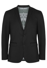 Blazer nero con rever a punta, chiusura con un solo bottone, due tasche frontali e foderato in satin morbido. Design classico e sartoriale.
