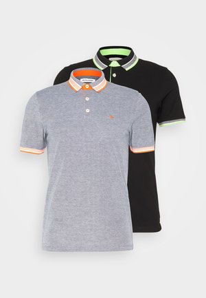 JJEPAULOS 2 PACK - Poloshirt - black neon/navy neon