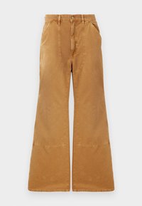 WOVEN FLARE PANTS - Püksid - dark beech