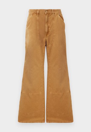 WOVEN FLARE PANTS - Nadrágok - dark beech