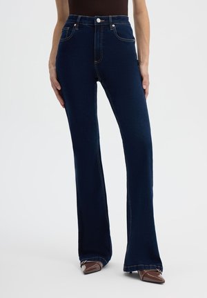 Terranova, PANTALONE JEANS LUNGO TINTA UNITA - Wide Leg - blu denim scuro