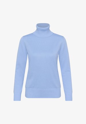 Helehelesinine kõrge kaelusega kampsun, valmistatud pehmest kudumiskangast. Omadusteks on pikad varrukad, keha järgnev lõige ning soonikkoes krae ja alumine serv.