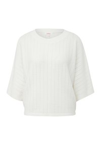 s.Oliver MIT LOCHMUSTER - Strickpullover - ecru