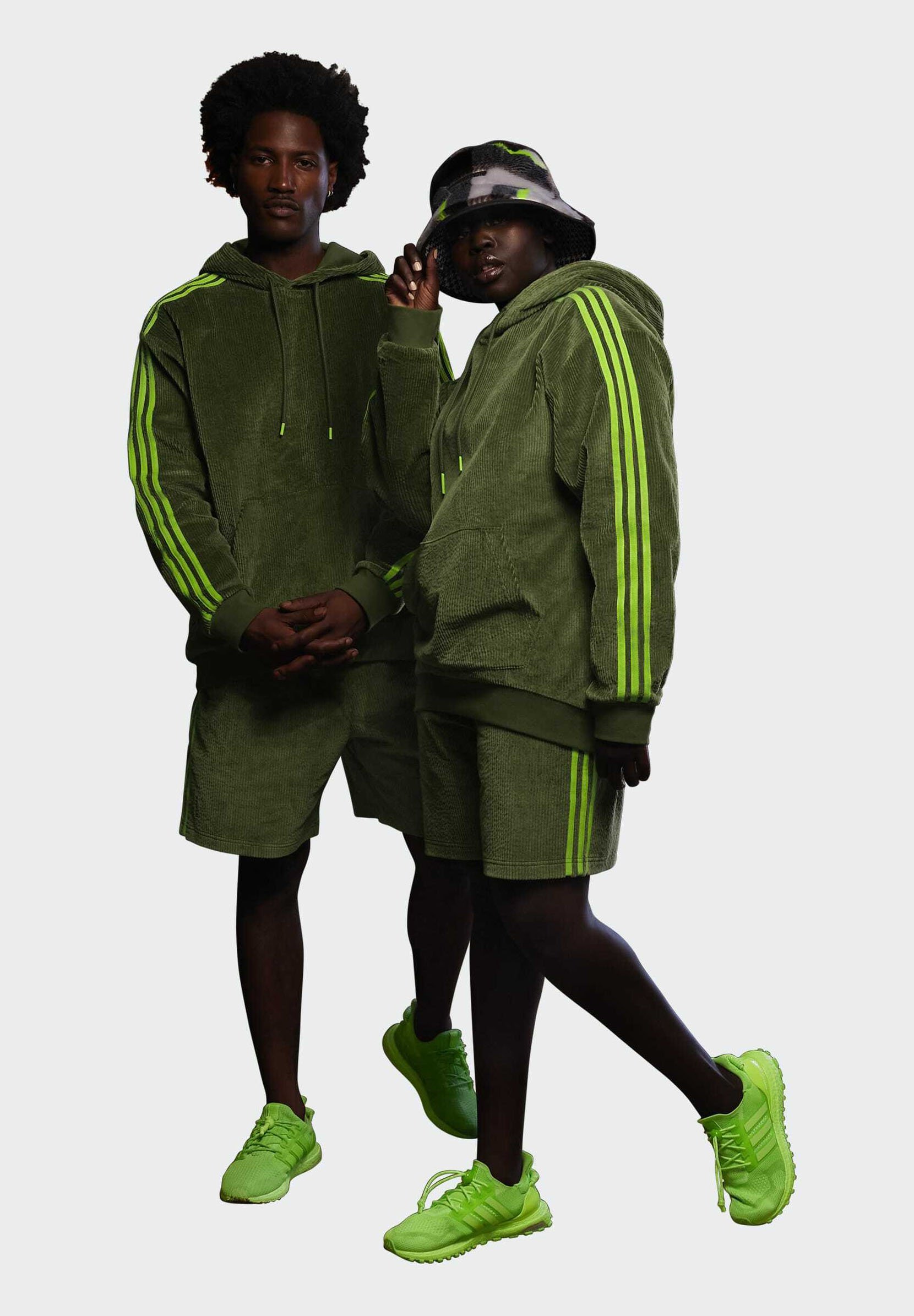 adidas Originals IVY PARK CORDUROY HOODIE - Hoodie - green - Zalando.co.uk