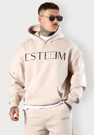 LETTERING OVERSIZED - Kapuzenpullover - greige
