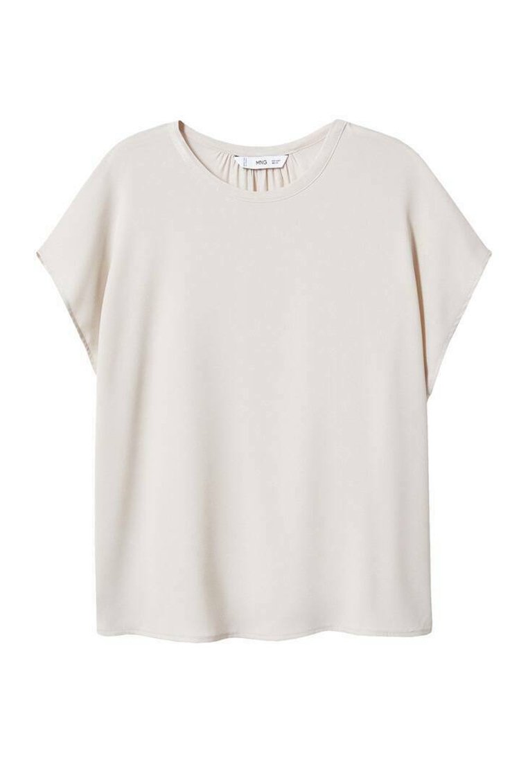 Mango T-shirt basic zandkleur Mango T-shirt basic zandkleur
